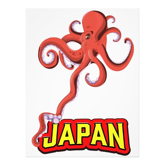 日本のダイオウイカのキャラクター フォトプリント            (正面)