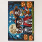 日本のチンドッグズカボチャハロウィンおもしろい ジグソーパズル (縦)