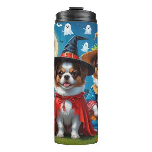 日本のチンドッグズカボチャハロウィンおもしろい タンブラー (正面)