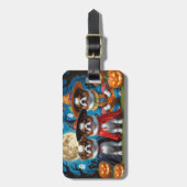 日本のチンドッグズカボチャハロウィンおもしろい ラゲッジタグ (正面縦)