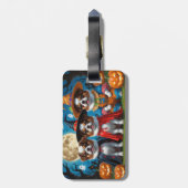 日本のチンドッグズカボチャハロウィンおもしろい ラゲッジタグ (裏面縦)