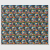 日本のチンドッグズカボチャハロウィンおもしろい ラッピングペーパー (フラット)