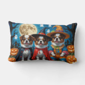 日本のチンドッグズカボチャハロウィンおもしろい ランバークッション (裏面)