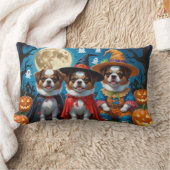 日本のチンドッグズカボチャハロウィンおもしろい ランバークッション (ブランケット)