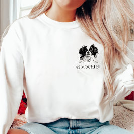 日本のチンドッグパーソナライズされたハンドスケッチ スウェットシャツ