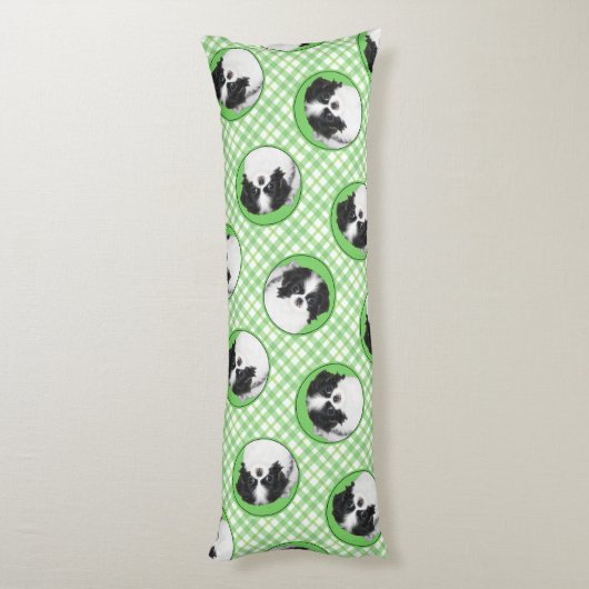 日本のチンパピーの絵を描オリジナルペットドッグアート ボディピロー (裏面 (縦))