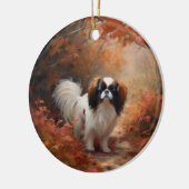 日本のチン紅葉秋インスパイア セラミックオーナメント (左)