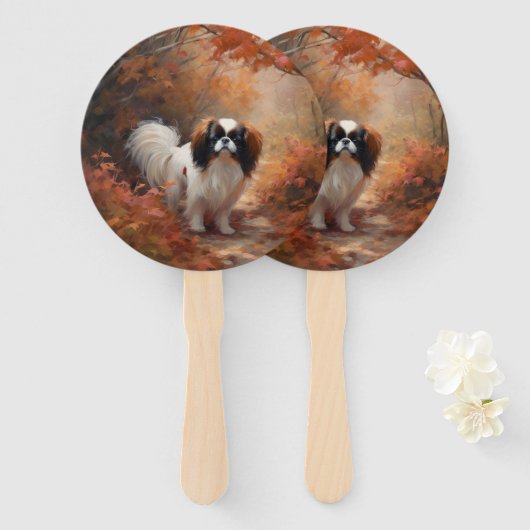 日本のチン紅葉秋インスパイア ハンドファン (正面&裏面)