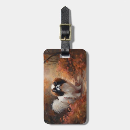 日本のチン紅葉秋インスパイア ラゲッジタグ (正面縦)