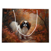 日本のチン紅葉秋インスパイア ラージペーパーバッグ (裏面)