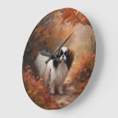 日本のチン紅葉秋インスパイア ラージ壁時計 (傾斜)