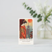 日本のティーハウスレストランショップビジネスカード 名刺 (スタンド正面)