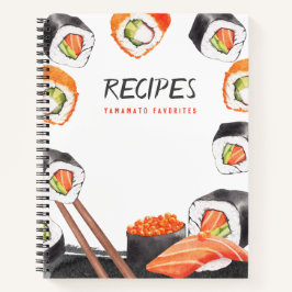 日本のテーマのカスタマイズ可能なレシピ仕訳帳 ノートブック