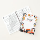 日本のテーマのカスタマイズ可能なレシピ仕訳帳 ノートブック (内部)