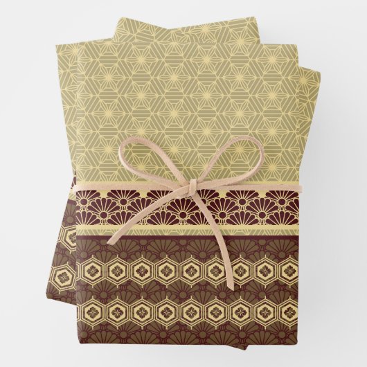 日本のテーマパターン ラッピングペーパーシート (インサイチュ)