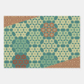 日本のテーマミックスパターン ラッピングペーパーシート (正面3)