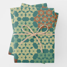 日本のテーマミックスパターン ラッピングペーパーシート