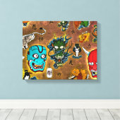 日本のテーマ キャンバスプリント (インサイチュ (ウッドフロア))