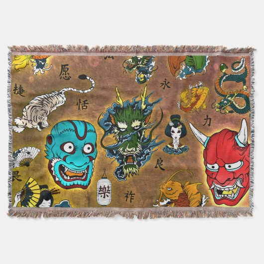 日本のテーマ スローブランケット (正面)