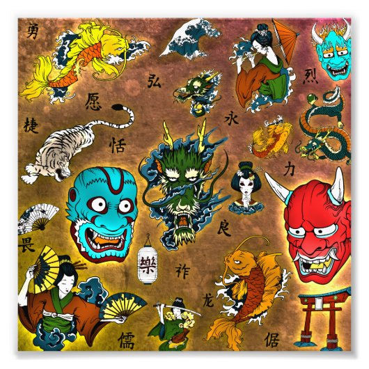 日本のテーマ フォトプリント            (正面)