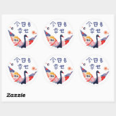 日本のデザイン 折り鶴 幸せのメッセージ ステッカー ラウンドシール (シート)