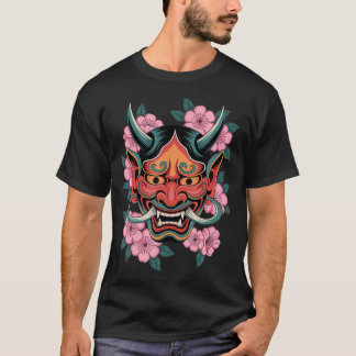 日本のデーモン桜妖怪悪魔般若 Tシャツ