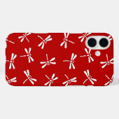 日本のトンボ模様、深い赤と白 Case-Mate iPhoneケース (裏面 (横))