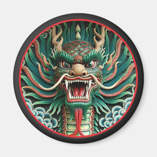日本のドラゴンと神道仏教の伝統 マグネット (正面)