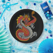 日本のドラゴンイラストレーション ペーパープレート (パーティー)