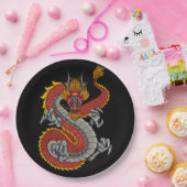 日本のドラゴンイラストレーション ペーパープレート (パーティー)