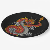 日本のドラゴンイラストレーション ペーパープレート (アングル)