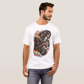 日本のドラゴン タトゥー Tシャツ | イレズミ サムライ D (正面フル)