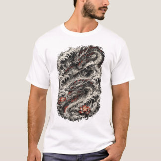 日本のドラゴン タトゥー Tシャツ | 伝統的な入れ墨