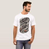 日本のドラゴン タトゥー Tシャツ | 伝統的な入れ墨 (正面フル)