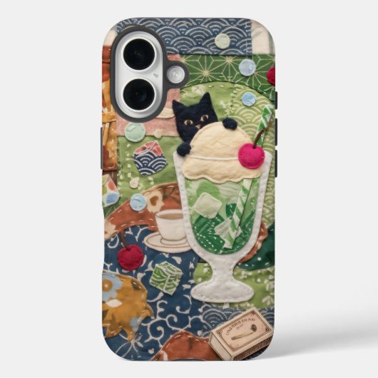 日本のパッチワークキャットアート Case-Mate iPhoneケース (裏面)