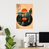 日本のビニールレコード 夕焼け鳥居のゲートポスター ポスター (ホームオフィス)