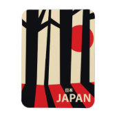 日本のビンテージの森の旅行ポスター マグネット (縦)