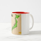 日本のビンテージスタイルの旅行ポスター ツートーンマグカップ (正面右)