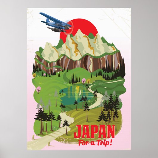 日本のビンテージスタイルの旅行ポスター ポスター (正面)