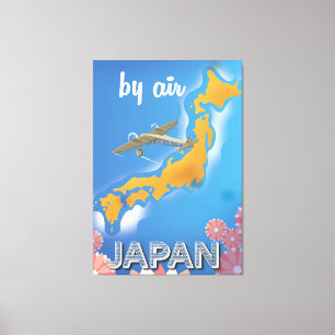 日本のビンテージ旅行ポスター キャンバスプリント