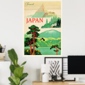 日本のビンテージ旅行ポスター ポスター (ホームオフィス)