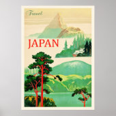 日本のビンテージ旅行ポスター ポスター (正面)