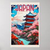 日本のビンテージ旅行ポスター ポスター (正面)