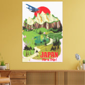 日本のビンテージ風トラベルポスター キャンバスプリント (インサイチュ (リビング))
