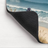 日本のビーチの女性 マウスパッド (コーナー)