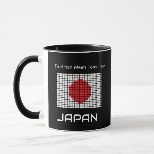 日本のピクセル国旗 マグカップ (左)