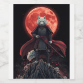 日本のファンタジー戦士イラスト ワインラベル (シングルラベル)