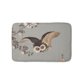 日本のフクロウの夜の木の切り飛んでいるの夜 バスマット (正面)