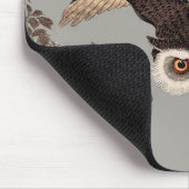 日本のフクロウの夜の木の切り飛んでいるの夜 マウスパッド (コーナー)