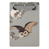 日本のフクロウの夜の木の切り飛んでいるの夜 ミニクリップボード (正面)